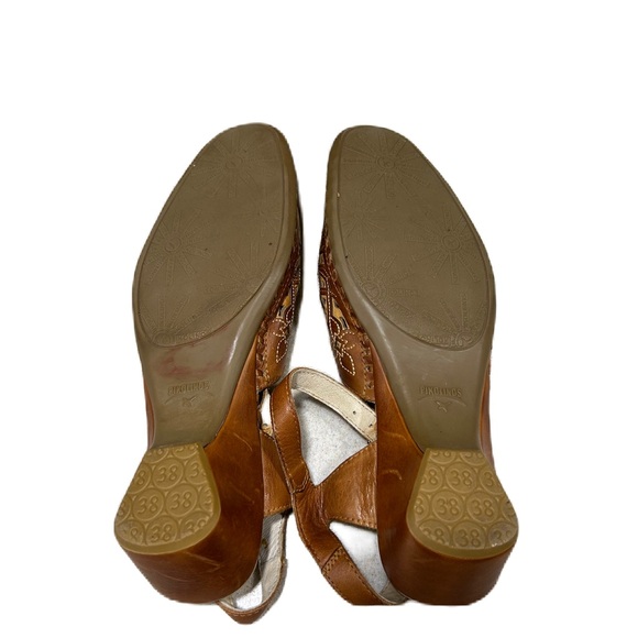 Pikolinos Shoes Womens Size 38 Mary Jane Low Heel Cutout Floral Strap Leather - Picture 5 of 6